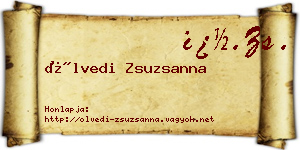Ölvedi Zsuzsanna névjegykártya